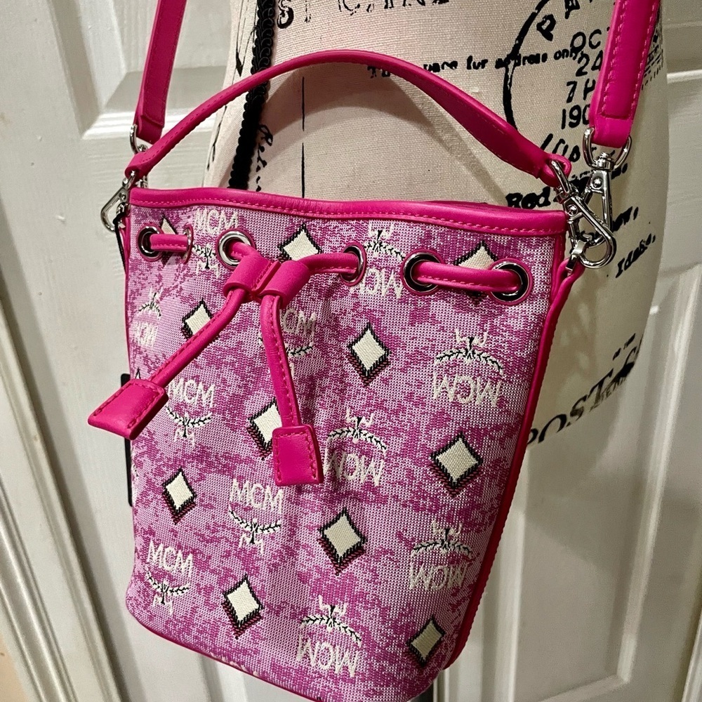 MCM Bucket hot pink Crossbody Bag